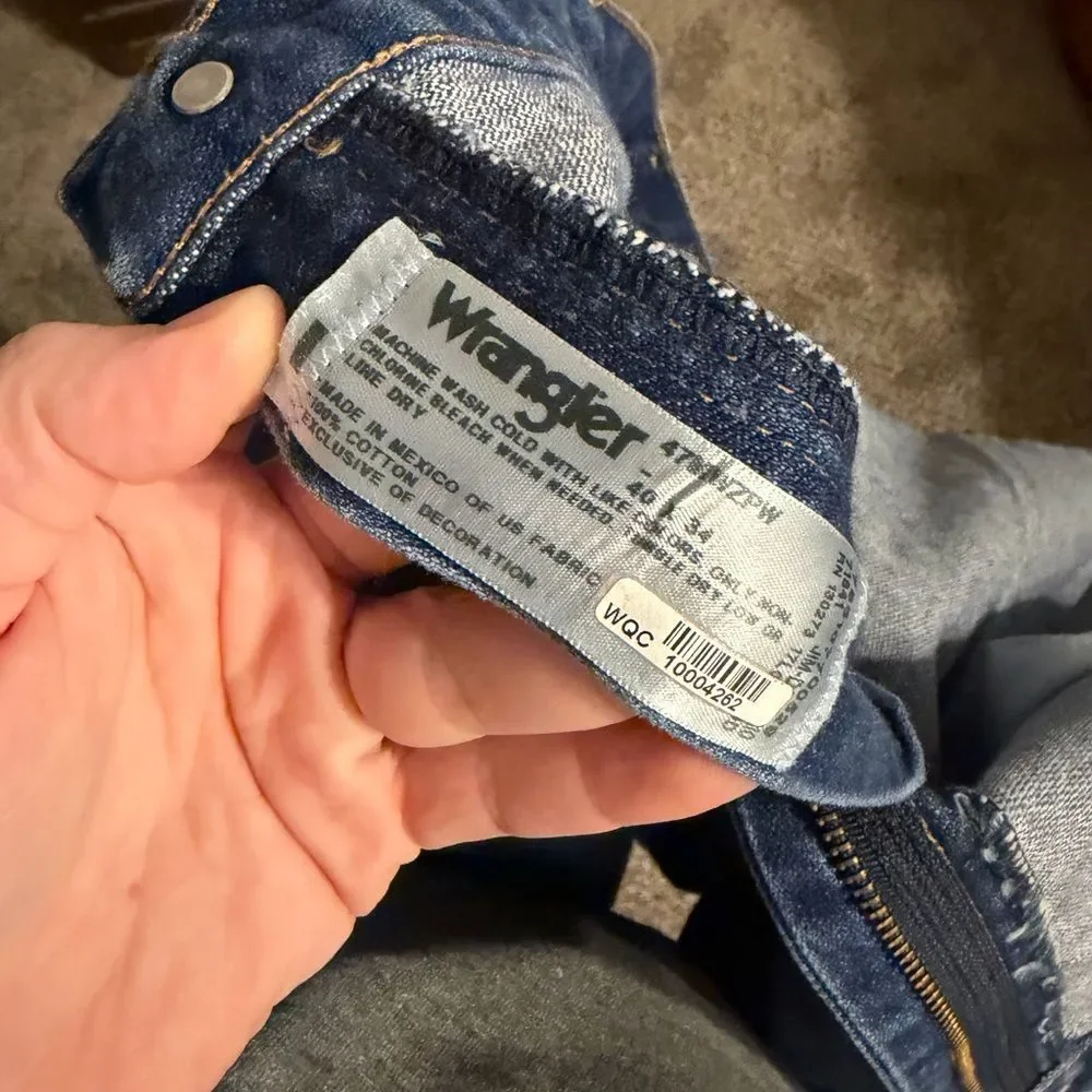 Wrangler Jeans 47MWZ Men's 40x34 Regular Fit Blue Denim